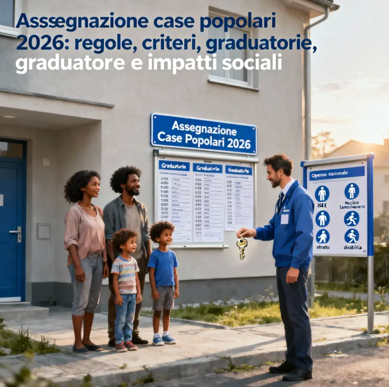 Edilizia residenziale pubblica e cartellone informativo dedicato assegnazione delle case popolari 2026.
