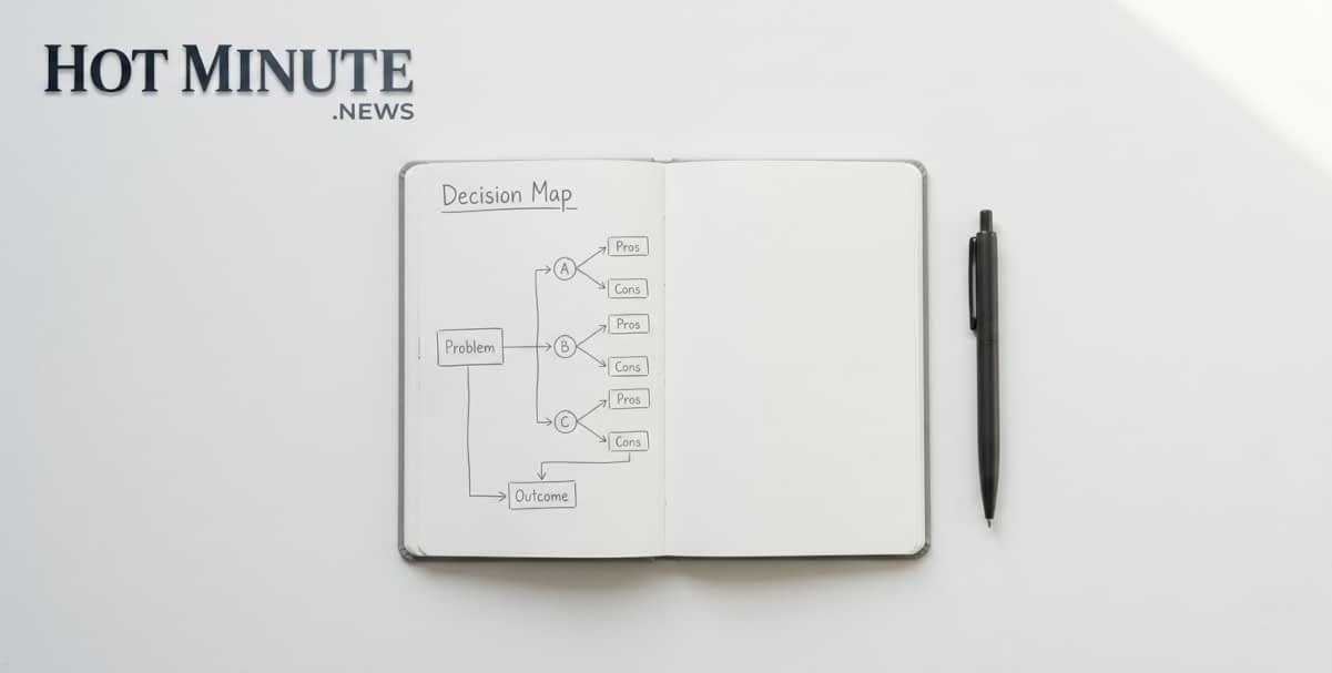 Infografica che mostra sistemi personali e routine automatiche per eliminare decisioni ripetitive nella vita quotidiana