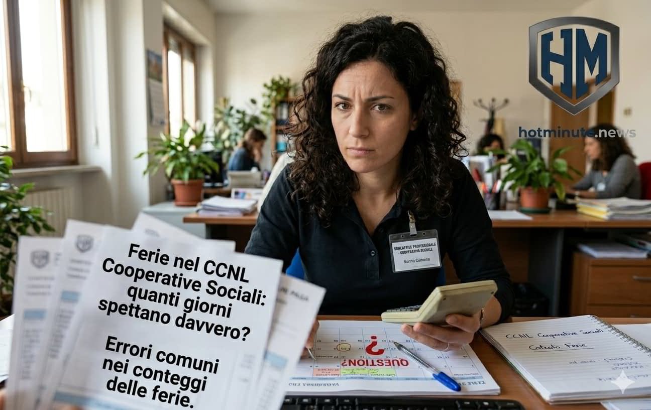 Ferie nel CCNL Cooperative Sociali: calcolo dei giorni spettanti e verifica degli errori più comuni nei conteggi.